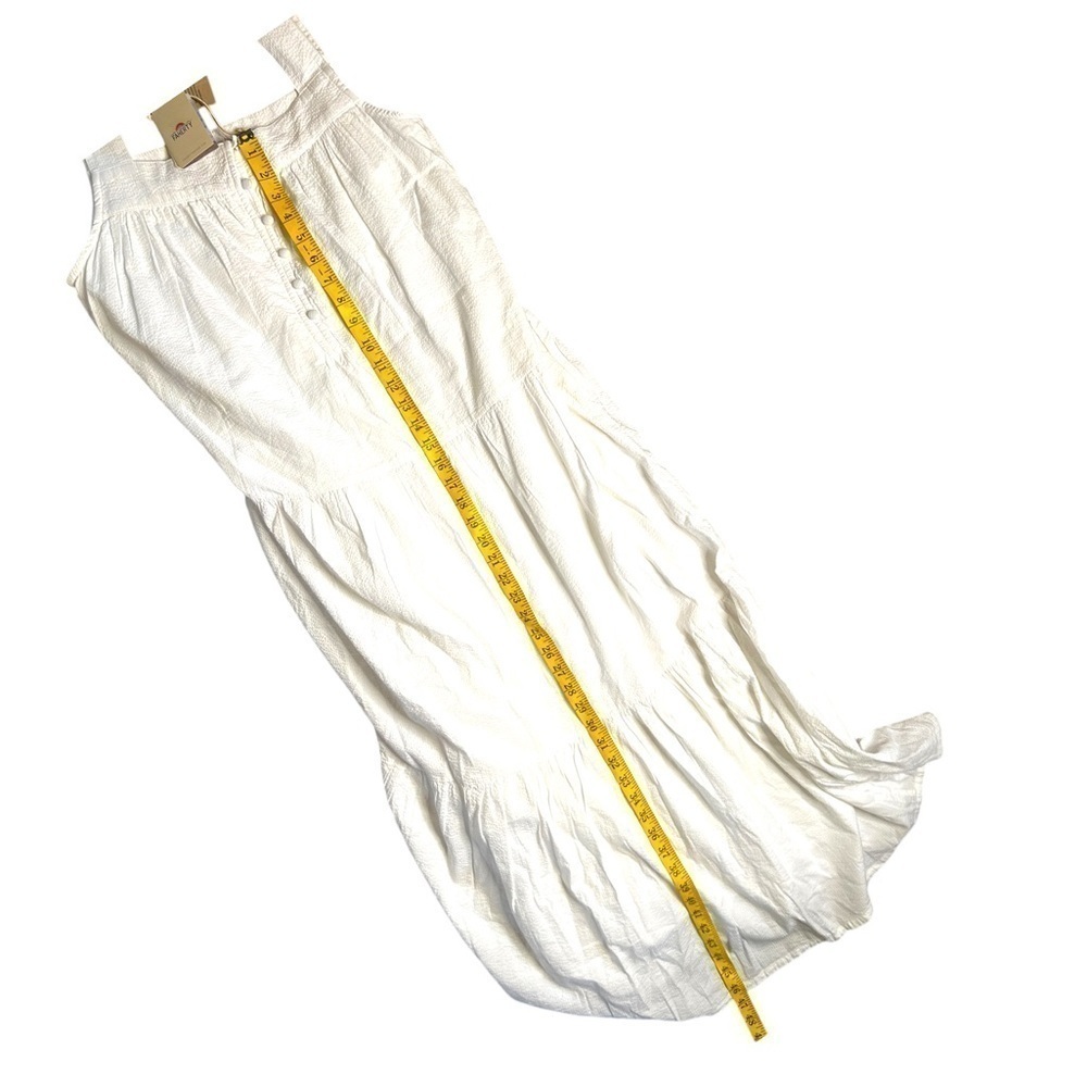 ▶️ Faherty ◀️ Marina Seeksucker Tiered Maxi Dress Organic Cotton Size Medium - Picture 3 of 15